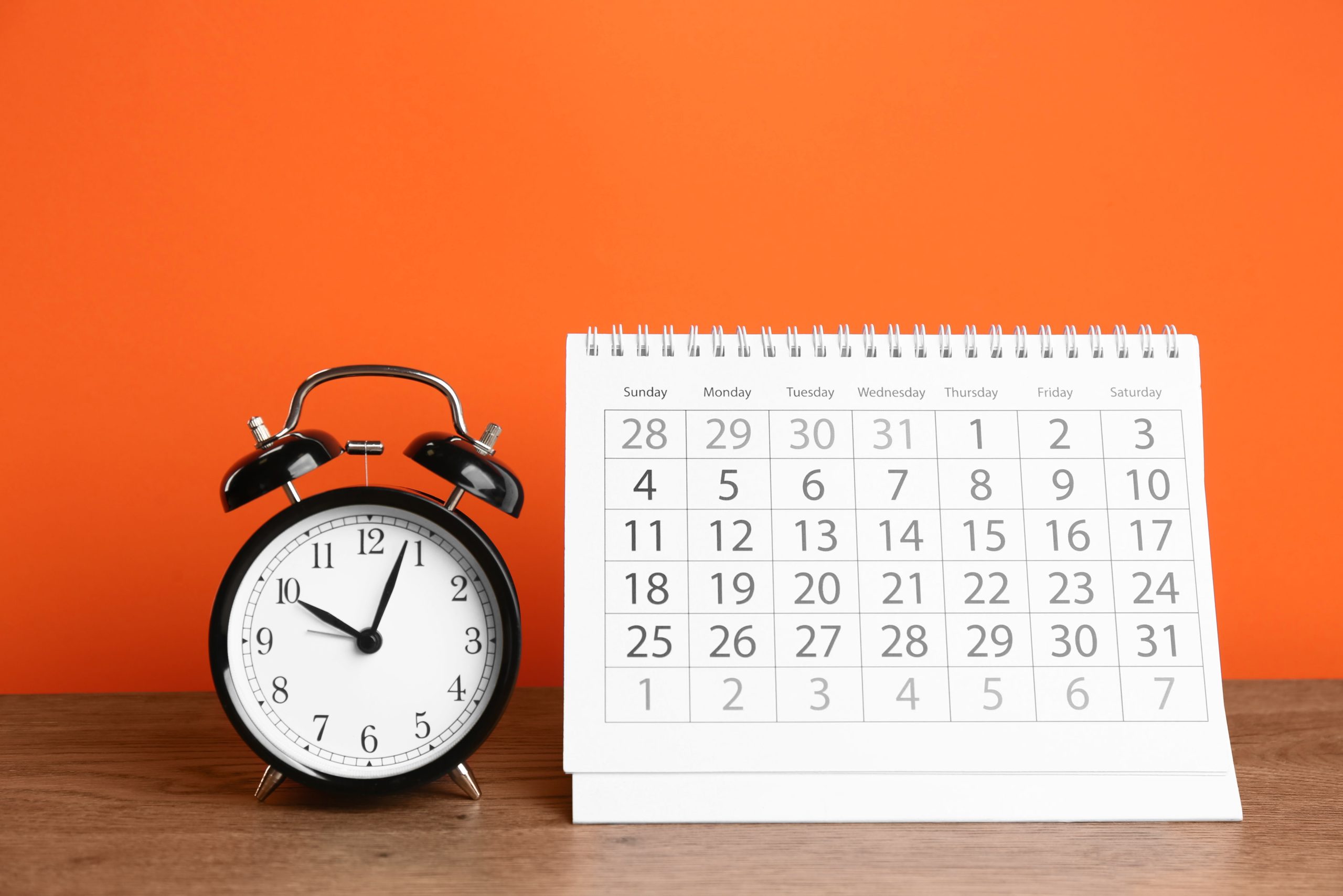 Calendar and alarm clock