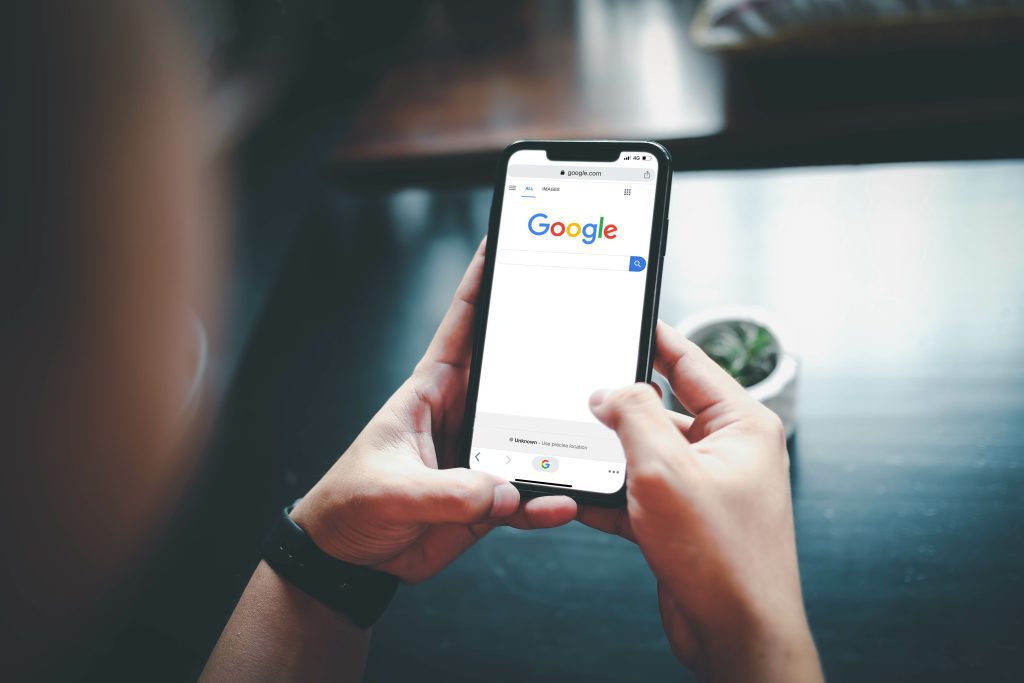 Google search screen displayed on a mobile device