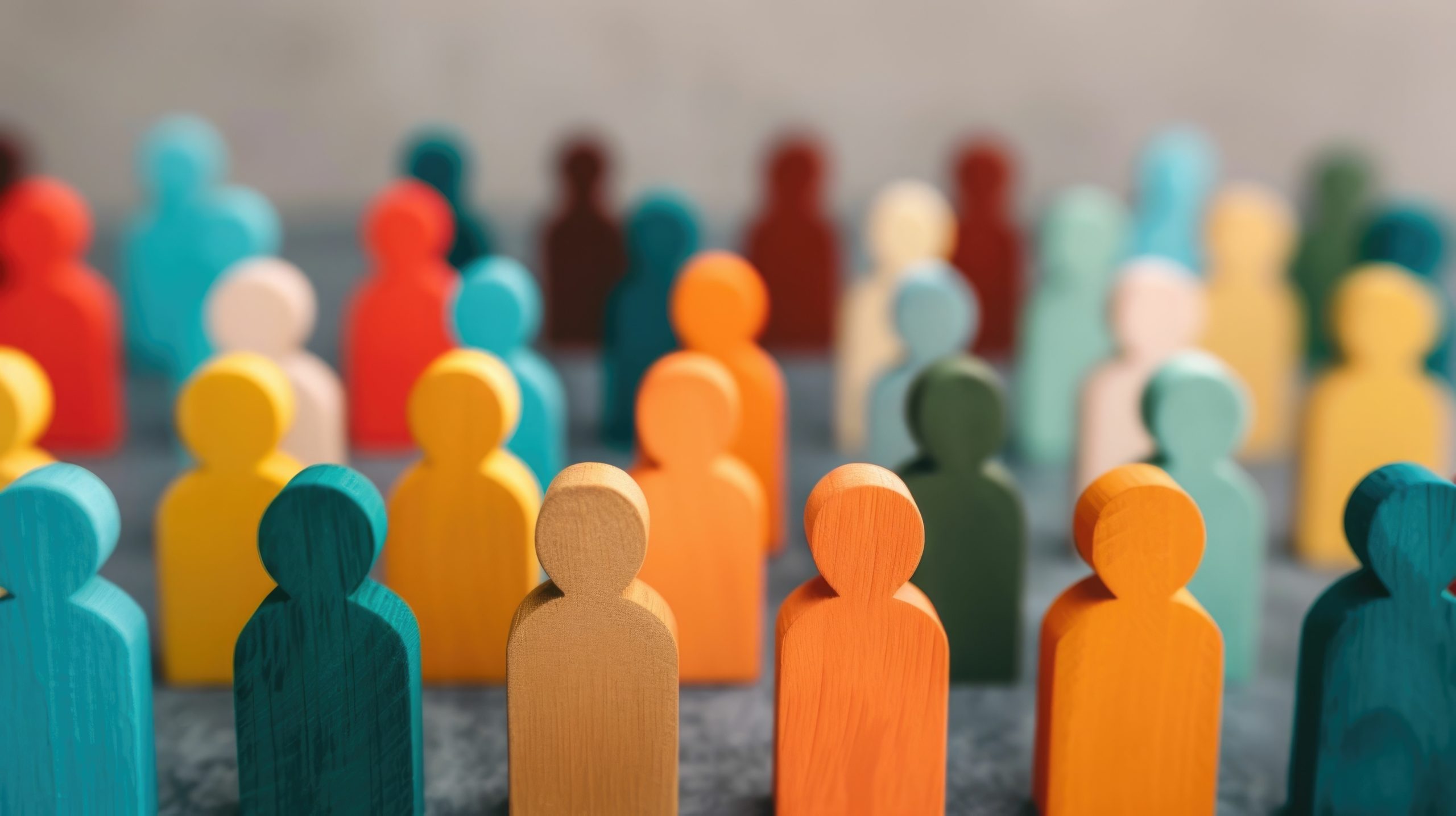 Crowd of stylized human figures