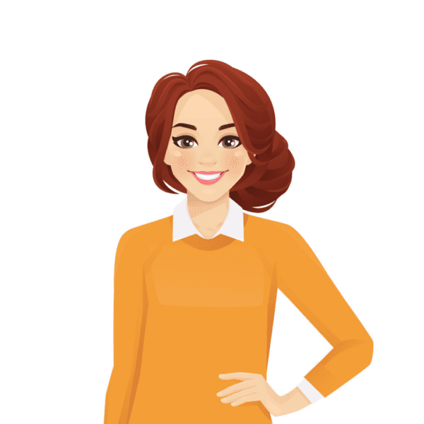 woman in orange sweater