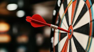 Dart hitting the bullseye
