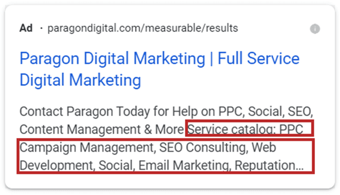 structured snippet example