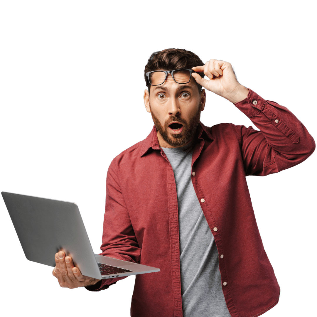 Website Design Concept, man with laptop