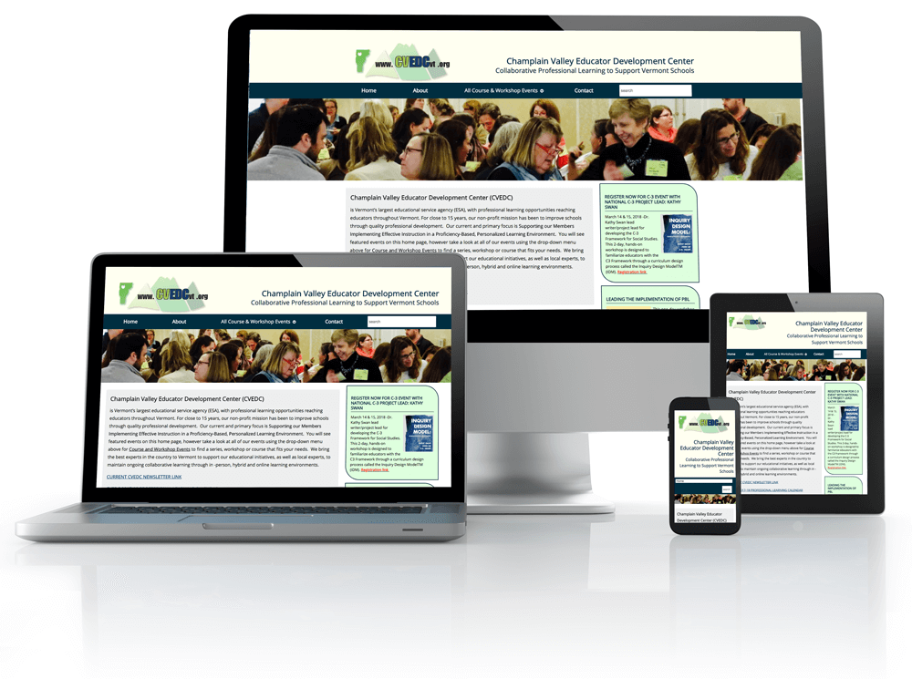CVEDCVT.org website on phone, tablet and desktop