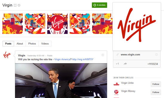 Virgin Has the Best Google+ Page Design