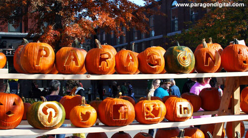 Paragon Pumpkins with Social Media Icon Pumpkins