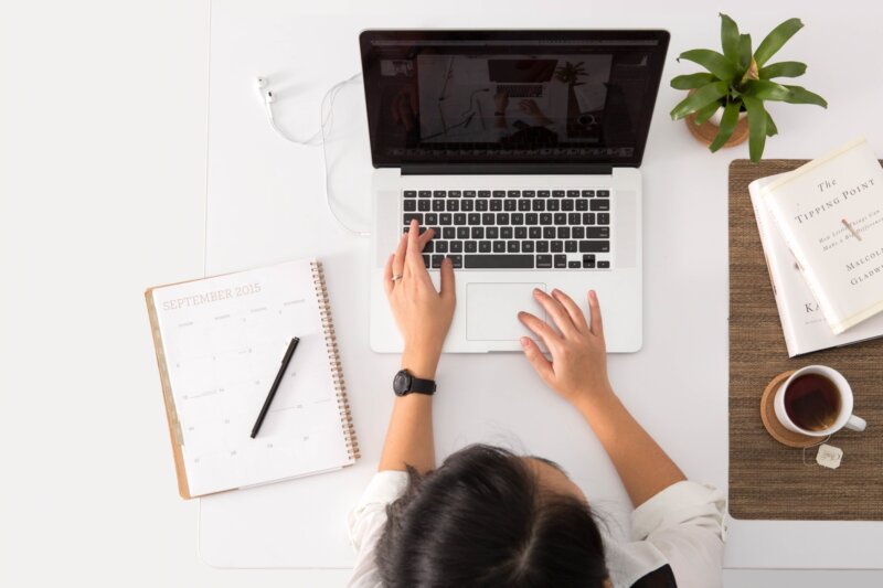 woman using laptop computer