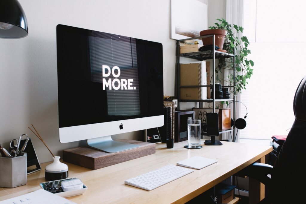 tidy home office desk